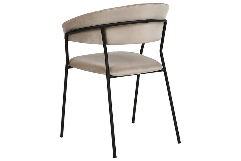 Set med 2 matstolar Mariposa - Beige, svart/Sammet - Möbler - Vardagsrum - Stolar & sittmöbler - Karmstolar