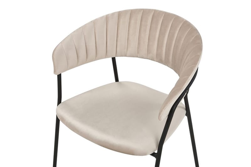 Set med 2 matstolar Mariposa - Beige, svart/Sammet - Möbler - Vardagsrum - Stolar & sittmöbler - Karmstolar