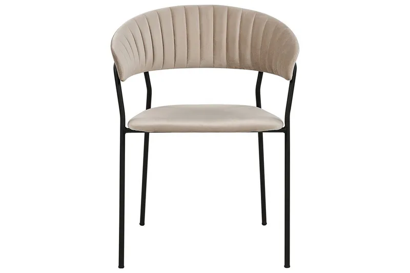 Set med 2 matstolar Mariposa - Beige, svart/Sammet - Möbler - Vardagsrum - Stolar & sittmöbler - Karmstolar