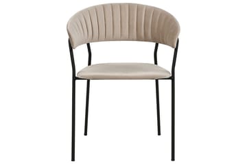 Set med 2 matstolar Mariposa - Beige, svart/Sammet - Möbler - Vardagsrum - Stolar & sittmöbler - Karmstolar