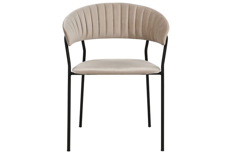 Set med 2 matstolar Mariposa - Beige, svart/Sammet - Möbler - Vardagsrum - Stolar & sittmöbler - Karmstolar
