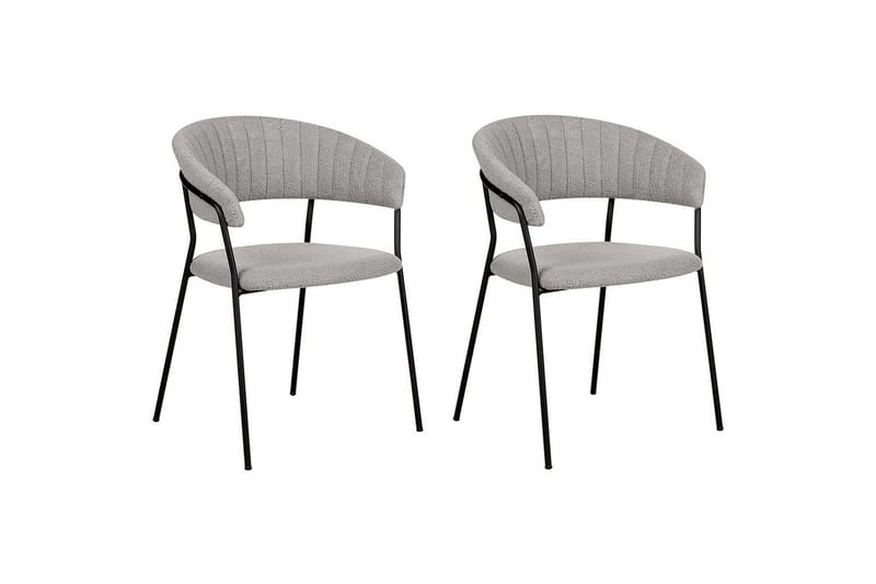 Set med 2 matstolar Mariposa - Grå, svart/Bouclé - Möbler - Vardagsrum - Stolar & sittmöbler - Karmstolar