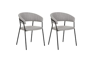 Set med 2 matstolar Mariposa - Grå, svart/Bouclé - Möbler - Vardagsrum - Stolar & sittmöbler - Karmstolar