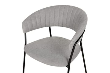 Set med 2 matstolar Mariposa - Grå, svart/Bouclé - Möbler - Vardagsrum - Stolar & sittmöbler - Karmstolar