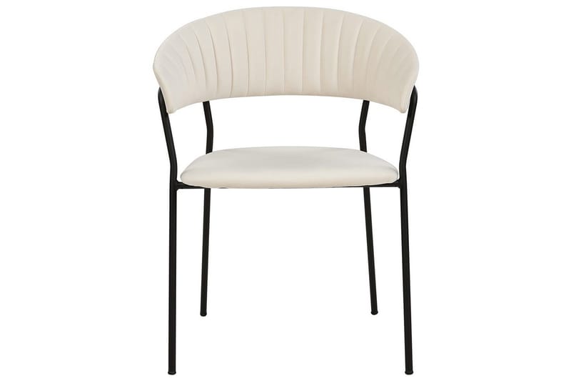 Set med 2 matstolar Mariposa - Krämvit, Svart/Sammet - Möbler - Vardagsrum - Stolar & sittmöbler - Karmstolar