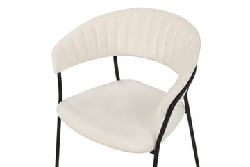 Set med 2 matstolar Mariposa - Krämvit, Svart/Sammet - Möbler - Vardagsrum - Stolar & sittmöbler - Karmstolar