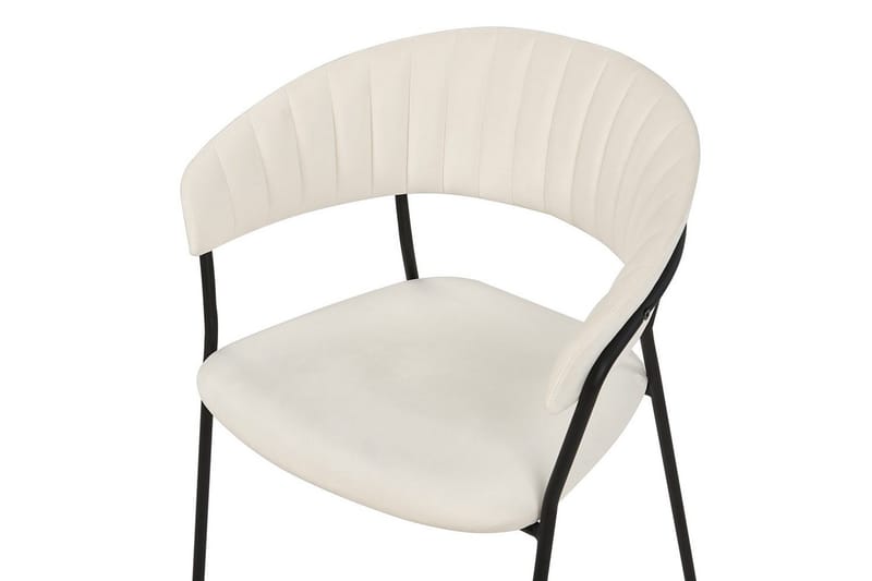 Set med 2 matstolar Mariposa - Krämvit, Svart/Sammet - Möbler - Vardagsrum - Stolar & sittmöbler - Karmstolar