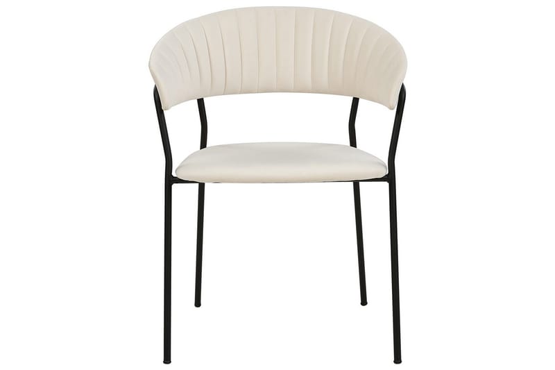 Set med 2 matstolar Mariposa - Krämvit, Svart/Sammet - Möbler - Vardagsrum - Stolar & sittmöbler - Karmstolar