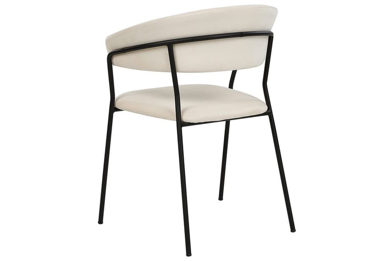 Set med 2 matstolar Mariposa - Krämvit, Svart/Sammet - Möbler - Vardagsrum - Stolar & sittmöbler - Karmstolar