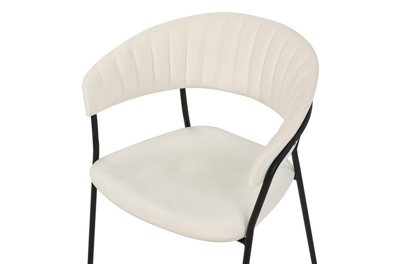 Set med 2 matstolar Mariposa - Krämvit, Svart/Sammet - Möbler - Vardagsrum - Stolar & sittmöbler - Karmstolar