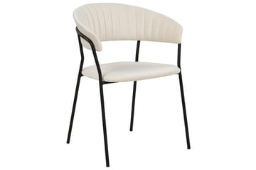Set med 2 matstolar Mariposa - Krämvit, Svart/Sammet - Möbler - Vardagsrum - Stolar & sittmöbler - Karmstolar