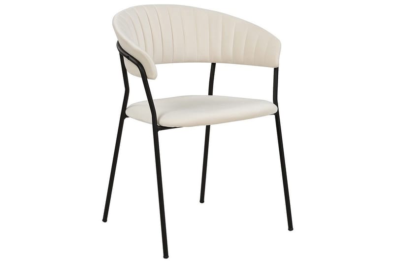 Set med 2 matstolar Mariposa - Krämvit, Svart/Sammet - Möbler - Vardagsrum - Stolar & sittmöbler - Karmstolar