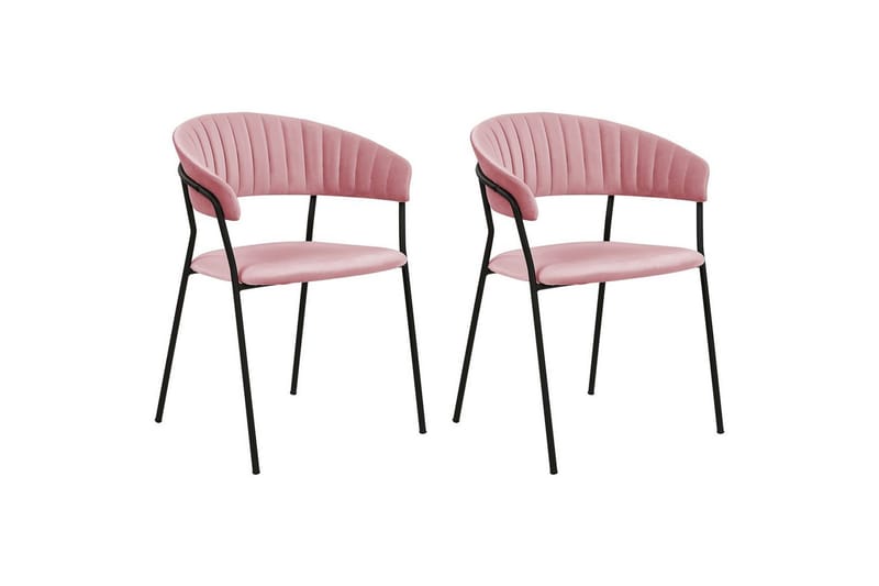 Set med 2 matstolar Mariposa, Rosa, Svart/Sammet