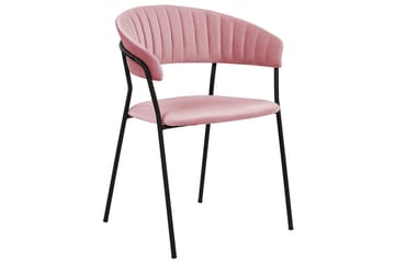 Set med 2 matstolar Mariposa - Rosa, Svart/Sammet - Möbler - Vardagsrum - Stolar & sittmöbler - Karmstolar