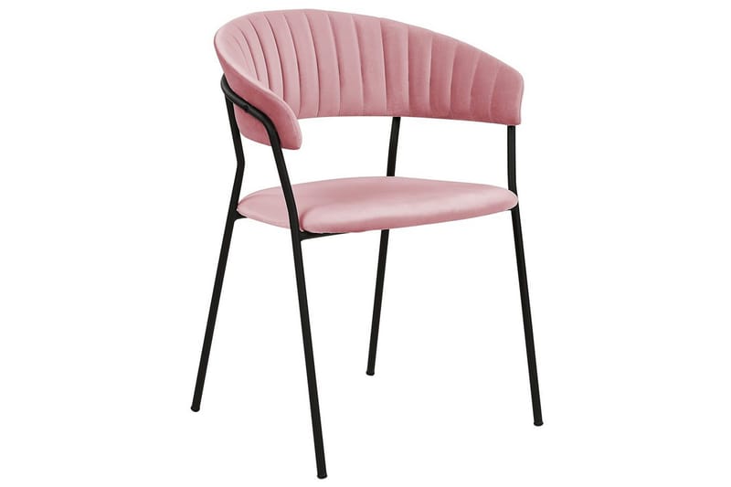 Set med 2 matstolar Mariposa - Rosa, Svart/Sammet - Möbler - Vardagsrum - Stolar & sittmöbler - Karmstolar