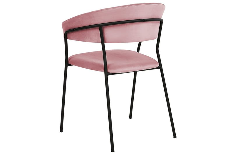 Set med 2 matstolar Mariposa - Rosa, Svart/Sammet - Möbler - Vardagsrum - Stolar & sittmöbler - Karmstolar