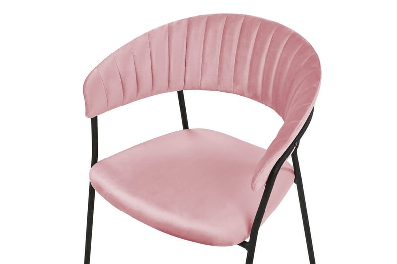Set med 2 matstolar Mariposa - Rosa, Svart/Sammet - Möbler - Vardagsrum - Stolar & sittmöbler - Karmstolar