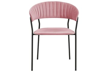 Set med 2 matstolar Mariposa - Rosa, Svart/Sammet - Möbler - Vardagsrum - Stolar & sittmöbler - Karmstolar