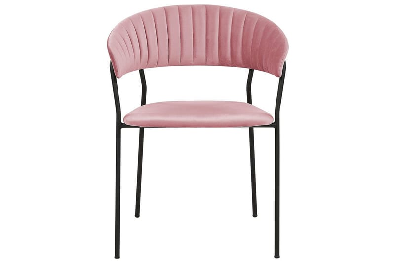Set med 2 matstolar Mariposa - Rosa, Svart/Sammet - Möbler - Vardagsrum - Stolar & sittmöbler - Karmstolar