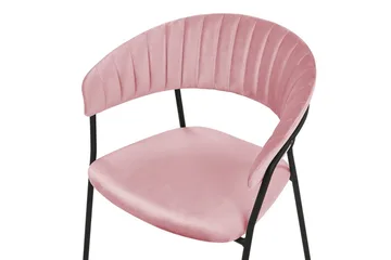 Set med 2 matstolar Mariposa - Rosa, Svart/Sammet - Möbler - Vardagsrum - Stolar & sittmöbler - Karmstolar