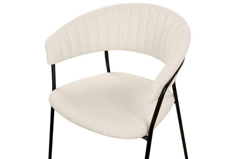 Set med 2 matstolar Mariposa - Vit, Svart/Bouclé - Möbler - Vardagsrum - Stolar & sittmöbler - Karmstolar