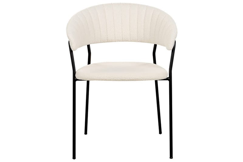 Set med 2 matstolar Mariposa - Vit, Svart/Bouclé - Möbler - Vardagsrum - Stolar & sittmöbler - Karmstolar