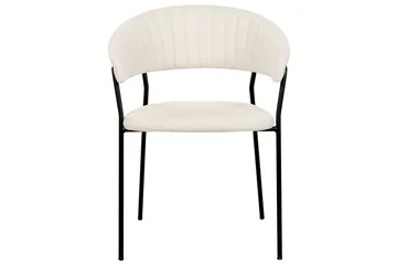 Set med 2 matstolar Mariposa - Vit, Svart/Bouclé - Möbler - Vardagsrum - Stolar & sittmöbler - Karmstolar