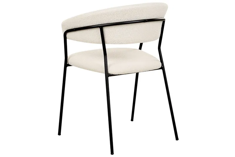 Set med 2 matstolar Mariposa - Vit, Svart/Bouclé - Möbler - Vardagsrum - Stolar & sittmöbler - Karmstolar