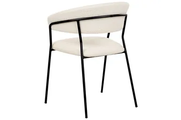 Set med 2 matstolar Mariposa - Vit, Svart/Bouclé - Möbler - Vardagsrum - Stolar & sittmöbler - Karmstolar