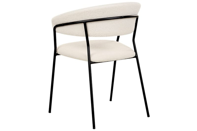 Set med 2 matstolar Mariposa - Vit, Svart/Bouclé - Möbler - Vardagsrum - Stolar & sittmöbler - Karmstolar