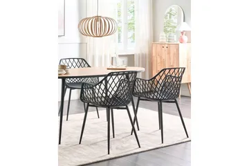 Set med 2 matstolar Nashua ll - Svart - Möbler - Vardagsrum - Stolar & sittmöbler - Karmstolar
