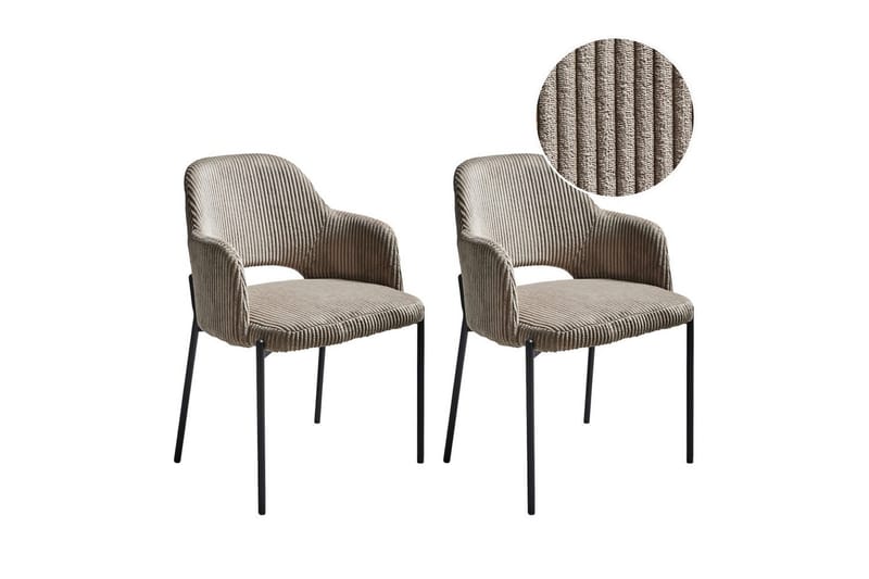 Set med 2 matstolar Raton - Beige, svart - Möbler - Vardagsrum - Stolar & sittmöbler - Karmstolar