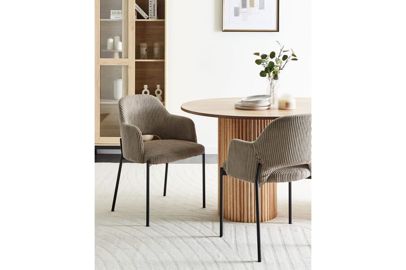 Set med 2 matstolar Raton - Beige, svart - Möbler - Vardagsrum - Stolar & sittmöbler - Karmstolar