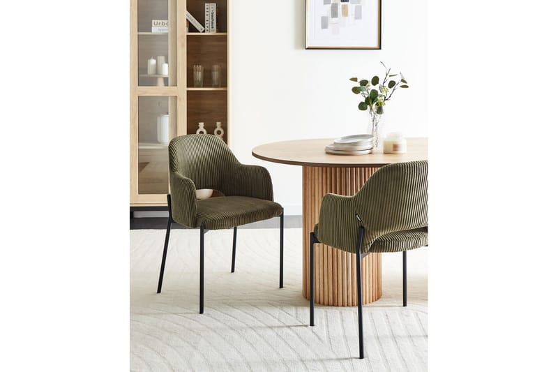 Set med 2 matstolar Raton - Grön, Svart - Möbler - Vardagsrum - Stolar & sittmöbler - Karmstolar