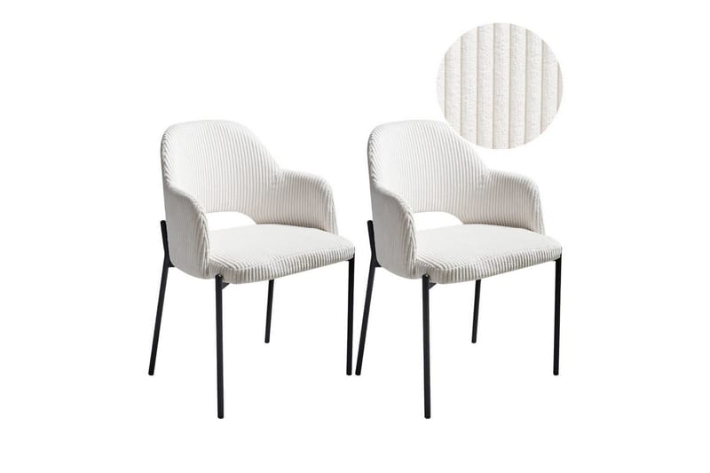 Set med 2 matstolar Raton, Vit, Svart