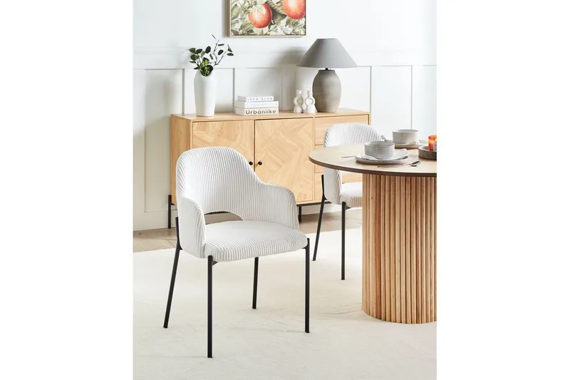 Set med 2 matstolar Raton - Vit, Svart - Möbler - Vardagsrum - Stolar & sittmöbler - Karmstolar