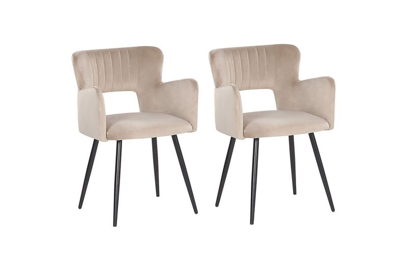 Set med 2 matstolar Sanilac - Beige, svart, Taupe - Möbler - Vardagsrum - Stolar & sittmöbler - Karmstolar