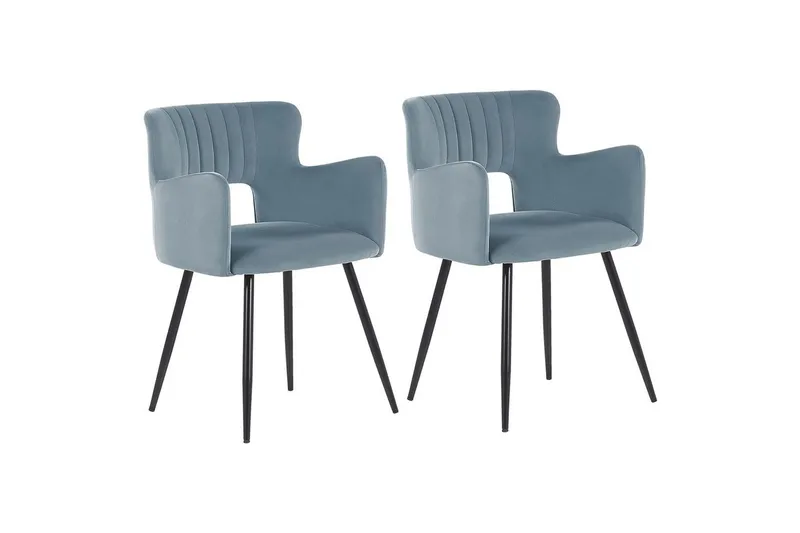 Set med 2 matstolar Sanilac, Ljusblå, Svart