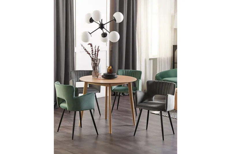 Set med 2 matstolar Sanilac - Mörkgrå, svart - Möbler - Vardagsrum - Stolar & sittmöbler - Karmstolar