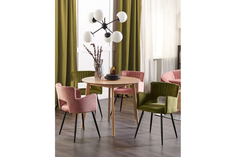 Set med 2 matstolar Sanilac - Olivgrön, Svart - Möbler - Vardagsrum - Stolar & sittmöbler - Karmstolar