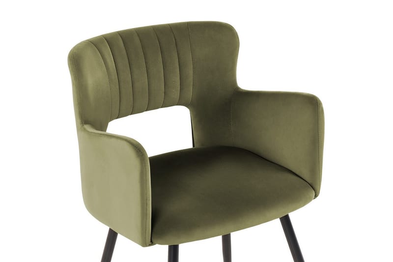 Set med 2 matstolar Sanilac - Olivgrön, Svart - Möbler - Vardagsrum - Stolar & sittmöbler - Karmstolar