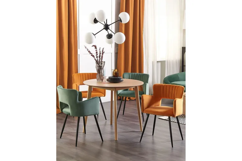 Set med 2 matstolar Sanilac - Orange, svart - Möbler - Vardagsrum - Stolar & sittmöbler - Karmstolar