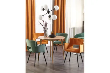 Set med 2 matstolar Sanilac - Orange, svart - Möbler - Vardagsrum - Stolar & sittmöbler - Karmstolar