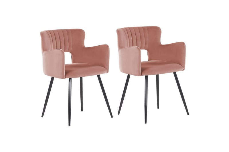 Set med 2 matstolar Sanilac - Rosa, Svart - Möbler - Vardagsrum - Stolar & sittmöbler - Karmstolar