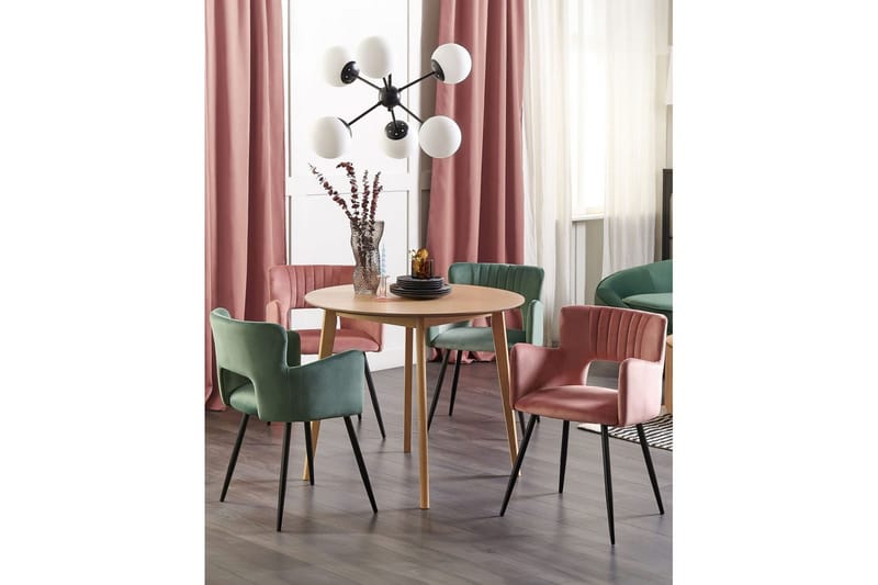 Set med 2 matstolar Sanilac - Rosa, Svart - Möbler - Vardagsrum - Stolar & sittmöbler - Karmstolar
