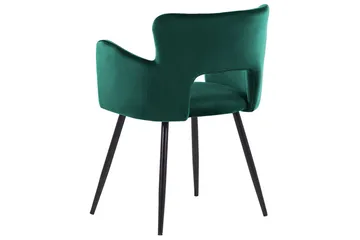 Set med 2 matstolar Sanilac - Smaragdgrön, Svart - Möbler - Vardagsrum - Stolar & sittmöbler - Karmstolar