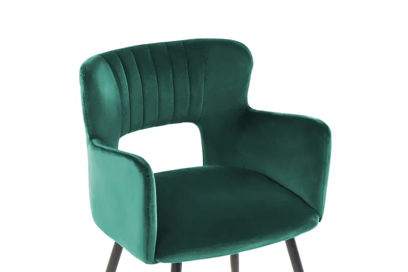 Set med 2 matstolar Sanilac - Smaragdgrön, Svart - Möbler - Vardagsrum - Stolar & sittmöbler - Karmstolar