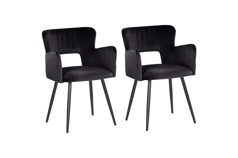 Set med 2 matstolar Sanilac, Svart