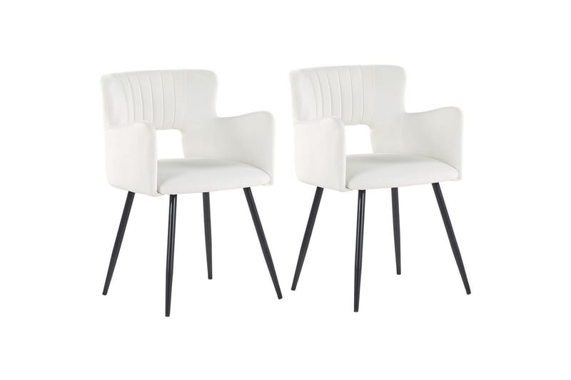 Set med 2 matstolar Sanilac - Vit, Svart - Möbler - Vardagsrum - Stolar & sittmöbler - Karmstolar