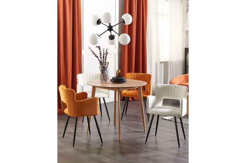 Set med 2 matstolar Sanilac - Vit, Svart - Möbler - Vardagsrum - Stolar & sittmöbler - Karmstolar